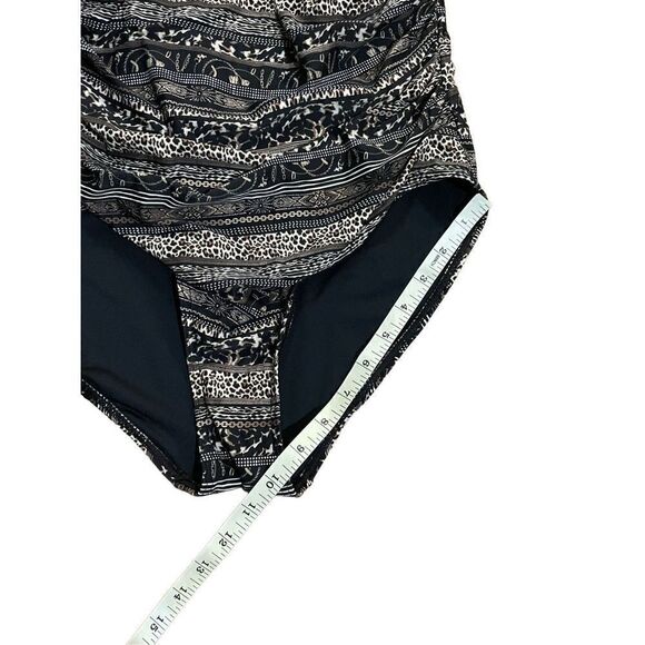 Nip Tuck Swim Savannah Stripe Dulcie Grecian Design Tummy Control One Piece Swim - Picture 9 of 11